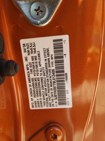 5J6YH28778L013406 - 2008 HONDA ELEMENT EX ORANGE photo 13