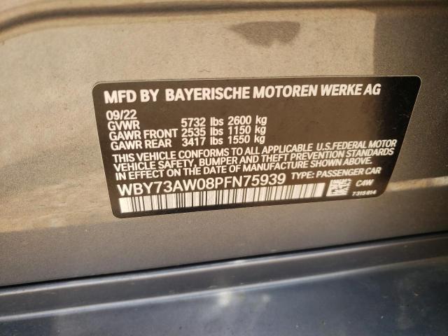 WBY73AW08PFN75939 - 2023 BMW I4 EDRIVE 40 GRAY photo 12