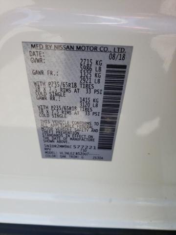 5N1DR2MM9KC577221 - 2019 NISSAN PATHFINDER S WHITE photo 13