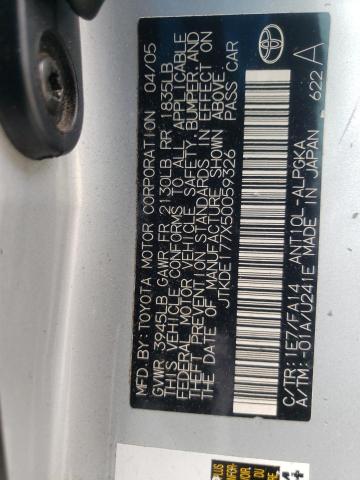 JTKDE177X50059326 - 2005 TOYOTA SCION TC 银色 照片 12