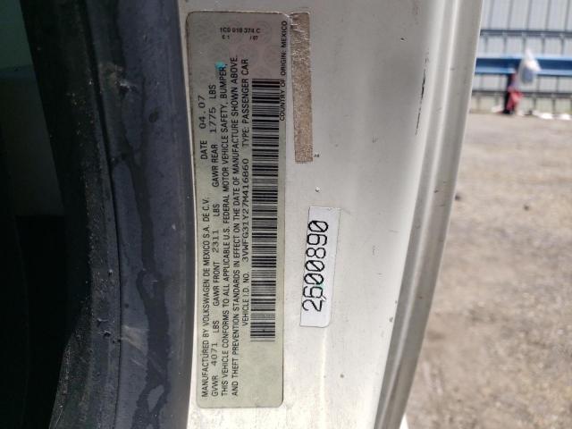 3VWFG31Y27M416860 - 2007 VOLKSWAGEN NEW BEETLE TRIPLE WHITE WHITE photo 14