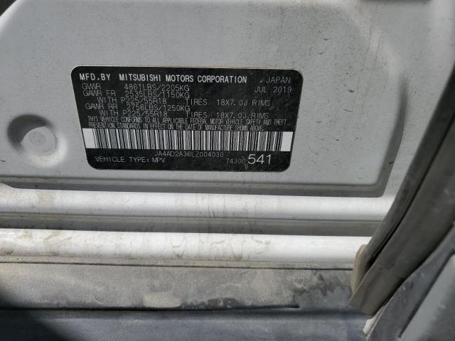 JA4AD2A36LZ004030 - 2020 MITSUBISHI OUTLANDER ES WHITE photo 13