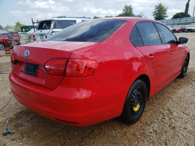 3VW1K7AJ3BM342702 - 2011 VOLKSWAGEN JETTA BASE RED photo 4