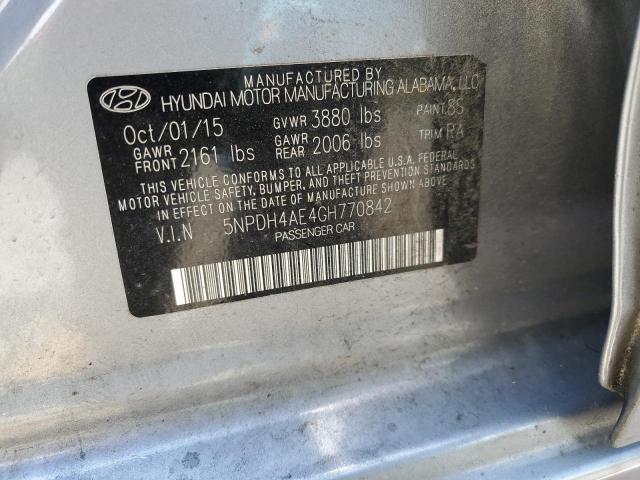 5NPDH4AE4GH770842 - 2016 HYUNDAI ELANTRA SE SILVER photo 12