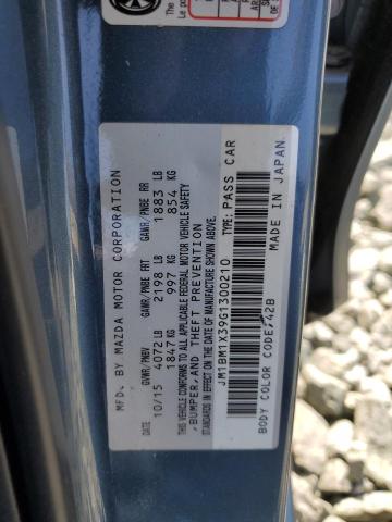 JM1BM1X39G1300210 - 2016 MAZDA 3 GRAND TOURING BLUE photo 12