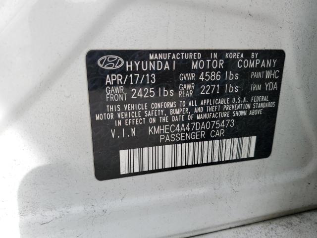 KMHEC4A47DA075473 - 2013 HYUNDAI SONATA HYBRID WHITE photo 13