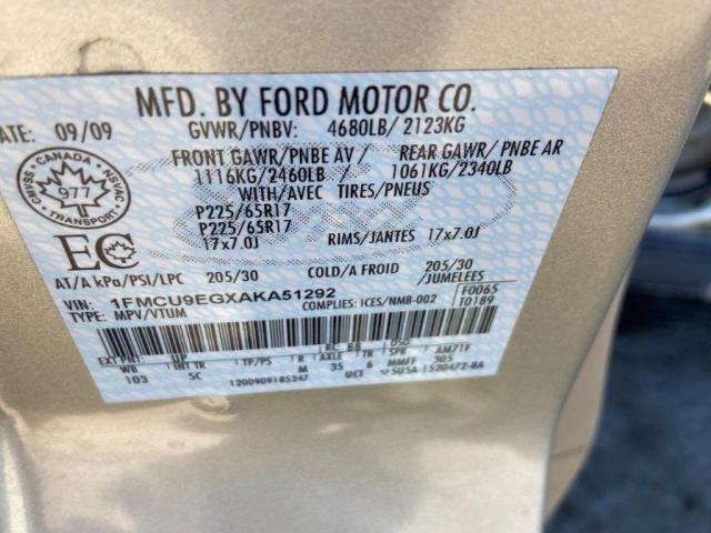 1FMCU9EGXAKA51292 - 2010 FORD ESCAPE LIMITED 棕色 照片 12