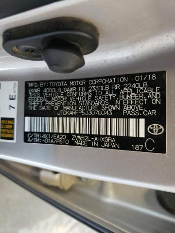 JTDKARFP5J3070043 - 2018 TOYOTA PRIUS PRIM Gümüş foto 12