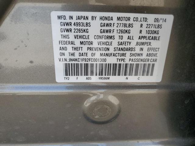 JH4KC1F92FC001300 - 2015 ACURA RLX ADVANCE ნაცრისფერი ფოტო 12