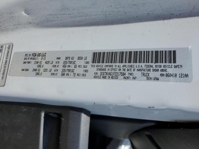 3C6TRVAG1FE517584 - 2015 RAM PROMASTER 1500 STANDARD WHITE photo 13