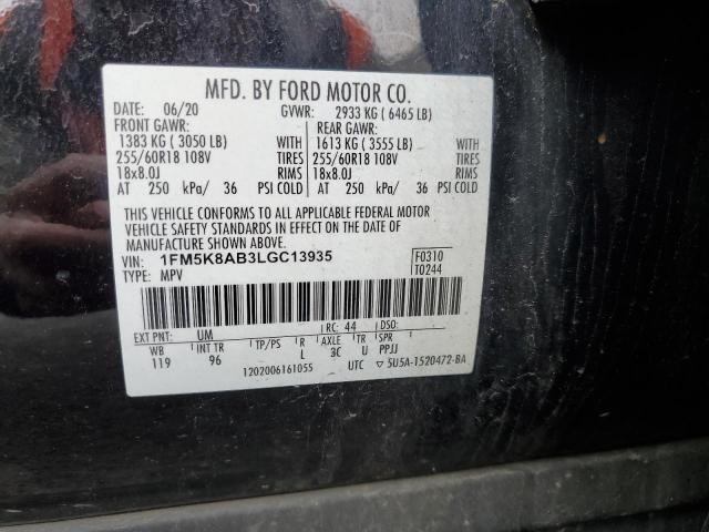 1FM5K8AB3LGC13935 - 2020 FORD EXPLORER POLICE INTERCEPTOR 黑色 照片 14