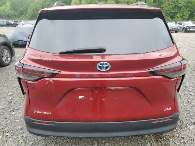 5TDJSKFC9SS161197 - 2025 TOYOTA SIENNA XLE ბურგუნდია ფოტო 6