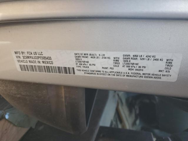 3C6MRVJG0PE505433 - 2023 RAM PROMASTER 3500 HIGH ვერცხლისფერი ფოტო 13