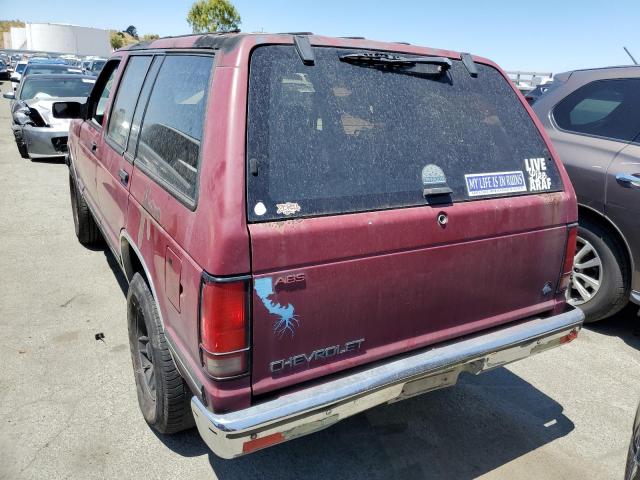 1GNCS13W6P2189417 - 1993 CHEVROLET BLAZER S10 BURGUNDY photo 2