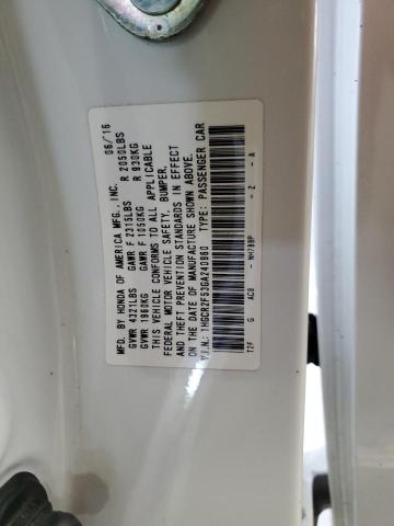 1HGCR2F53GA240960 - 2016 HONDA ACCORD SPORT WHITE photo 12