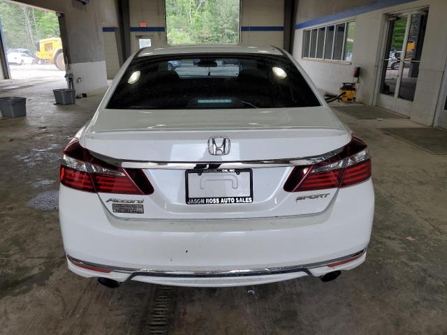 1HGCR2F53GA240960 - 2016 HONDA ACCORD SPORT WHITE photo 6