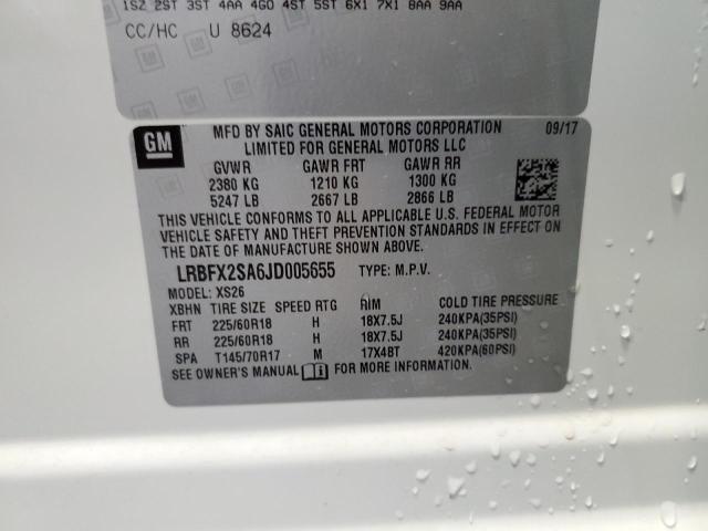 LRBFX2SA6JD005655 - 2018 BUICK ENVISION ESSENCE Beyaz fotoğraf 13