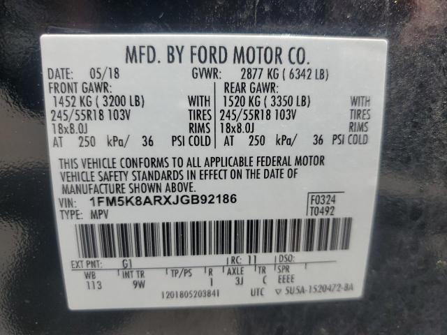 1FM5K8ARXJGB92186 - 2018 FORD EXPLORER POLICE INTERCEPTOR 双色 照片 13