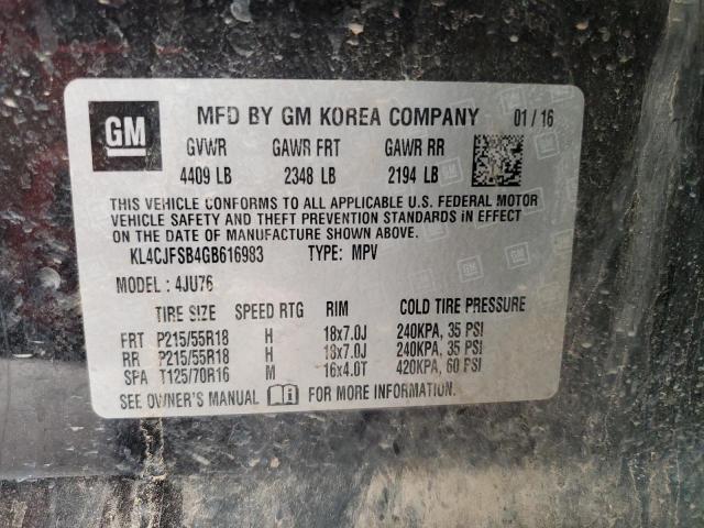 KL4CJFSB4GB616983 - 2016 BUICK ENCORE CONVENIENCE 黑色 照片 13