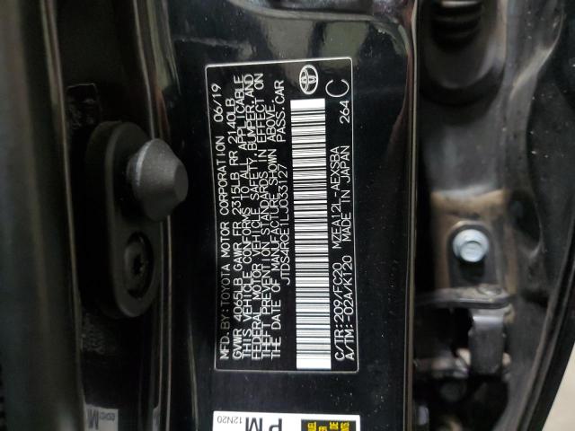 JTDS4RCE1LJ033127 - 2020 TOYOTA COROLLA SE Schwarz Foto 13