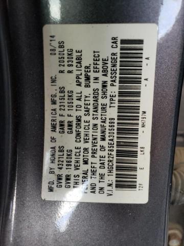 1HGCR2F85EA305699 - 2014 HONDA ACCORD EXL GRAY photo 12