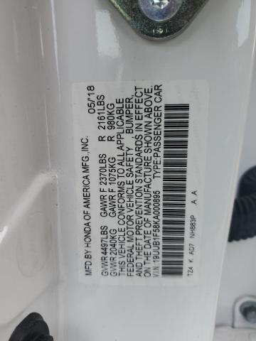 19UUB1F58KA000895 - 2019 ACURA TLX TECHNOLOGY 白色 照片 12