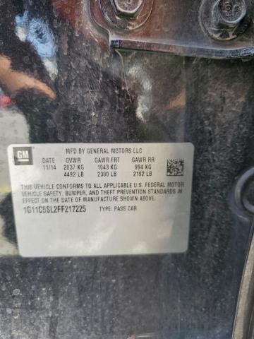 1G11C5SL2FF217225 - 2015 CHEVROLET MALIBU 1LT BLACK photo 12