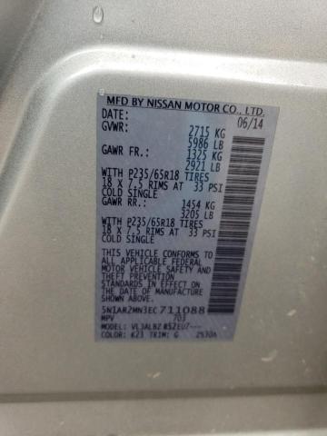 5N1AR2MN3EC711088 - 2014 NISSAN PATHFINDER S SILVER photo 13