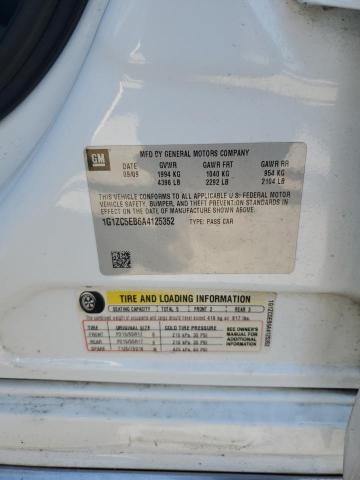 1G1ZC5EB6A4125352 - 2010 CHEVROLET MALIBU 1LT თეთრი ფოტო 12