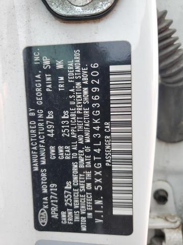 5XXGT4L34KG369206 - 2019 KIA OPTIMA LX თეთრი ფოტო 12