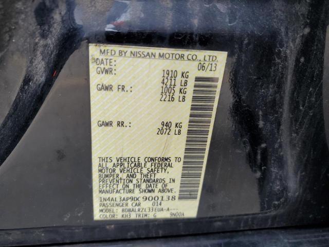 1N4AL3AP9DC900138 - 2013 NISSAN ALTIMA 2.5 BLACK photo 12