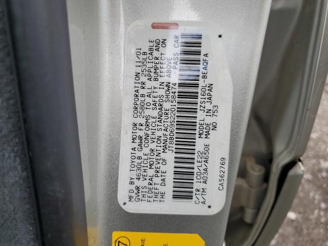 JT8BD69S220158474 - 2002 LEXUS GS 300 SILVER photo 12