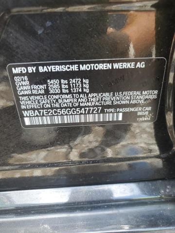 WBA7E2C56GG547727 - 2016 BMW 740 I BLACK photo 12