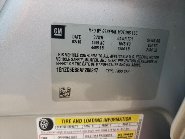 1G1ZC5EB8AF208947 - 2010 CHEVROLET MALIBU 1LT 银色 照片 13