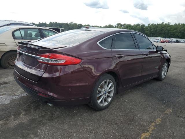 3FA6P0SU8HR364030 - 2017 FORD FUSION TITANIUM PHEV BURGUNDY photo 3