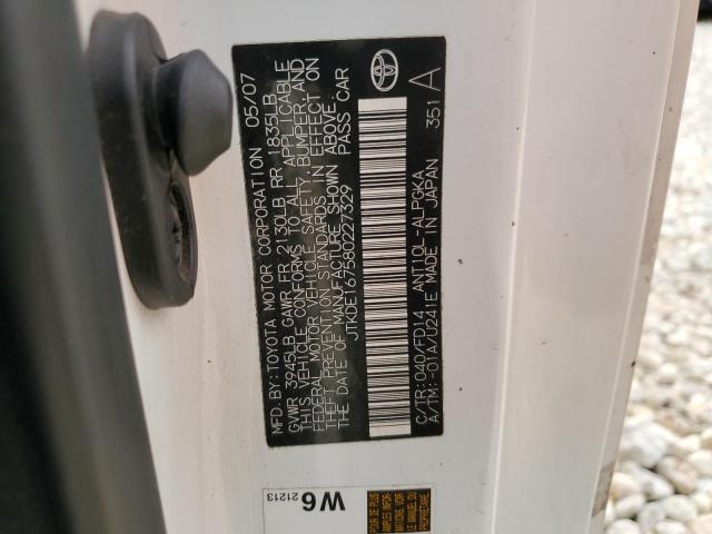 JTKDE167580227329 - 2008 TOYOTA SCION TC 白色 照片 12