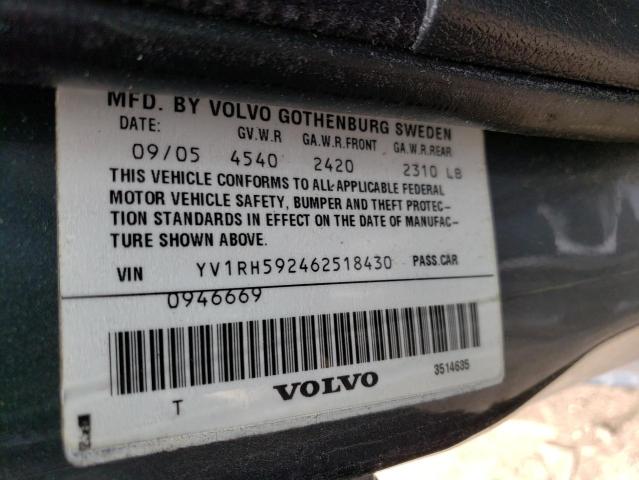 YV1RH592462518430 - 2006 VOLVO S60 2.5T GRAY photo 12