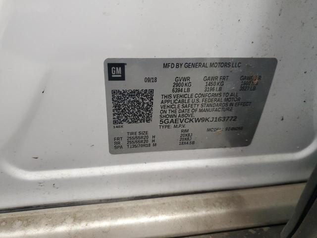 5GAEVCKW9KJ163772 - 2019 BUICK ENCLAVE AVENIR WHITE photo 13
