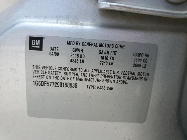 1G6DF577290168836 - 2009 CADILLAC CTS SILVER photo 12