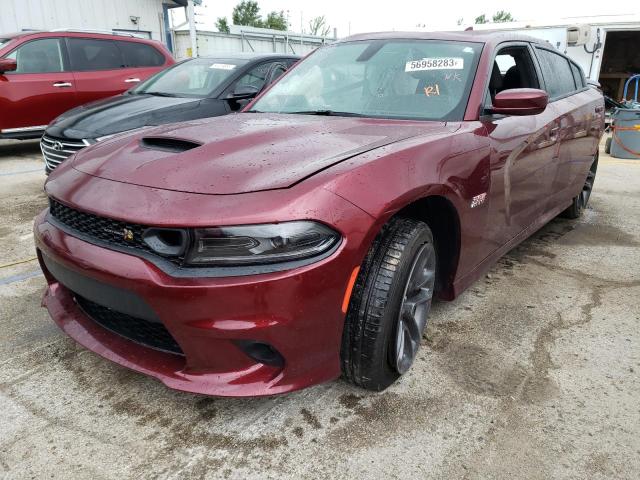 2C3CDXGJ2NH264725 - 2022 DODGE CHARGER SCAT PACK MAROON photo 1