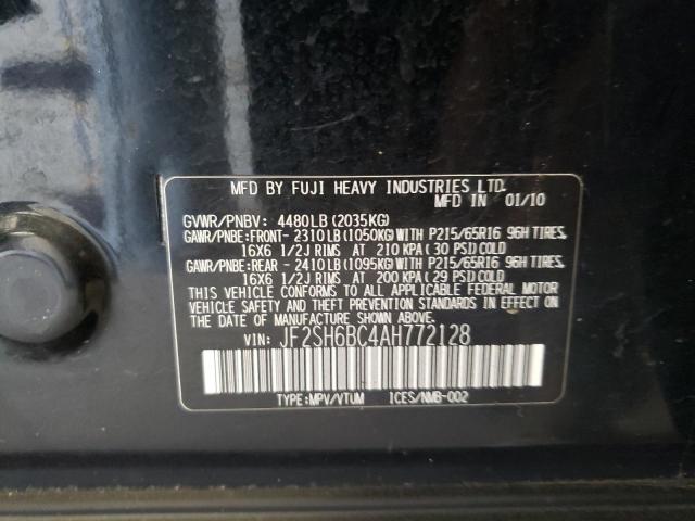 JF2SH6BC4AH772128 - 2010 SUBARU FORESTER XS Siyah fotoğraf 12