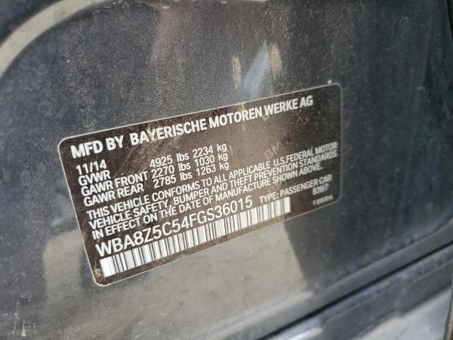 WBA8Z5C54FGS36015 - 2015 BMW 3 SERIES XIGT SULEV CHARCOAL photo 12