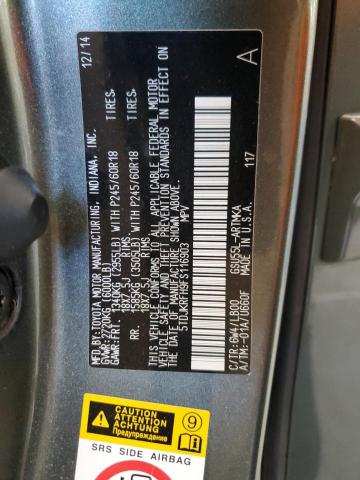 5TDJKRFH9FS116903 - 2015 TOYOTA HIGHLANDER XLE GREEN photo 13