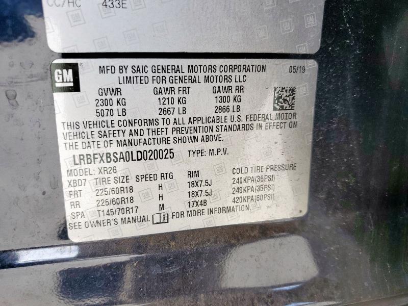 LRBFXBSA0LD020025 - 2020 BUICK ENVISION PREFERRED BLUE photo 14