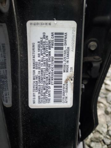 2T1KR32E43C137882 - 2003 TOYOTA COROLLA MA XR BLACK photo 12