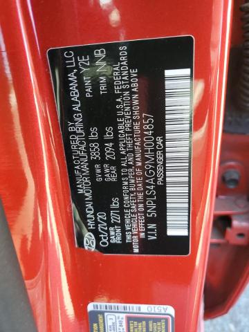 5NPLS4AG9MH004857 - 2021 HYUNDAI ELANTRA SEL RED photo 12