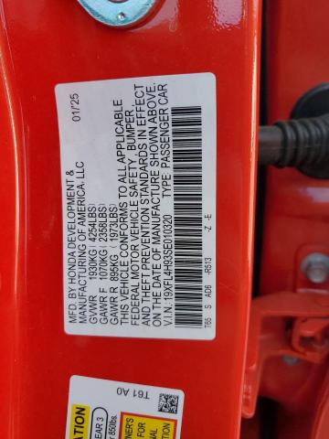 19XFL4H93SE010320 - 2025 HONDA CIVIC SPORT TOURING RED photo 13