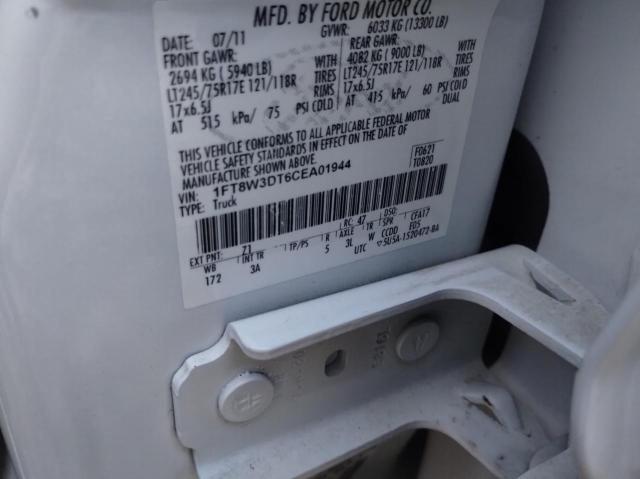 1FT8W3DT6CEA01944 - 2012 FORD F350 SUPER DUTY WHITE photo 10