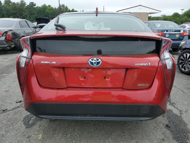 JTDKBRFU8H3535394 - 2017 TOYOTA PRIUS RED photo 6