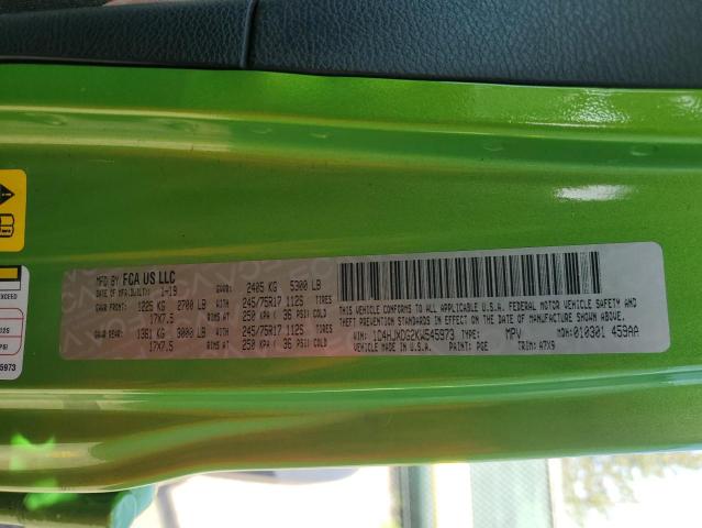 1C4HJXDG2KW545973 - 2019 JEEP WRANGLER U SPORT Жасыл фото 13